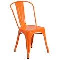 Flash Furniture Metal Indoor/Outdoor Stackable Chair, Orange (CH31230OR)