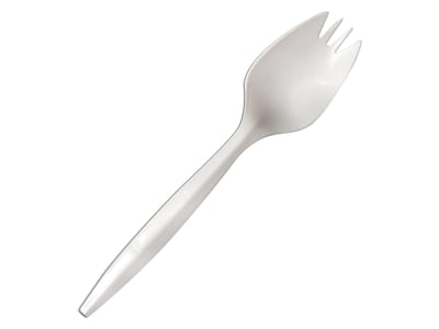 Berkley Square Plastic Spork, Medium-Weight, White, 1000/Carton (1015000)