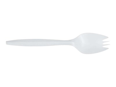 Berkley Square Plastic Spork, Medium-Weight, White, 1000/Carton (1015000)