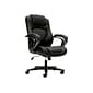 HON High-Back Chair, Fixed Arms, Black Vinyl (BSXVL402EN11)