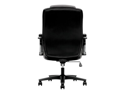 HON High-Back Chair, Fixed Arms, Black Vinyl (BSXVL402EN11)