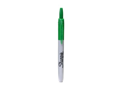 Sharpie Retractable Permanent Markers, Fine Tip, Green, 12/Pack (36704)