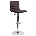 Flash Furniture Contemporary Vinyl Adjustable-Height Barstool; Brown with Chrome Base (CH920231BRN)