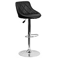 Flash Furniture Adjustable-Height Contemporary Vinyl Bucket Seat Barstool, Black w/Chrome Base