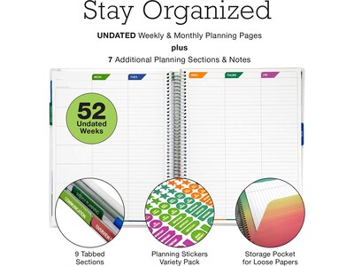 Undated Global Printed Products 8.5" x 11" Teacher Planner, Deluxe, Multicolor (DTP-0001-U22-S)