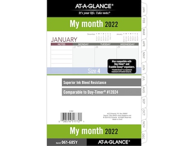 2022 AT-A-GLANCE 5.5 x 8.5 Refill, White (061-685Y-22)
