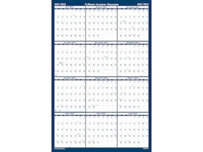 2021-2022 House of Doolittle 37 x 24 Academic Wall Calendar, Classic, Multicolor (395-22)