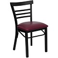 Flash Furniture Hercules Black Ladder-Back Metal Restaurant Chair, Burgundy Vinyl
