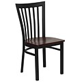 Flash Furniture Hercules Series Black School House Back Metal Restaurant Chair, Mahogany Wood Seat, (XUDG6Q4BSCHMAHW)
