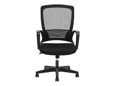 HON Mesh High-Back Chair, Center-Tilt, Fixed Arms, Black Frame, Black (BSXVL525ES10)