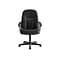 HON SofThread Leather High-Back Executive Chair, Center-Tilt, Fixed Arms, Black (BSXVL601SB11)