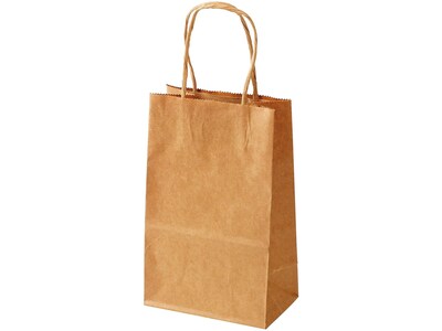 10.5 x 8.25 x 4.75 Kraft Paper Shopping Bags, Kraft, 250/Carton  (KRAFT8510)