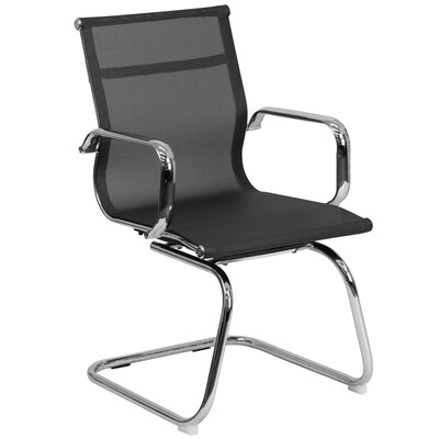 Flash Furniture Mesh Side Chair, Black with Chrome Sled Base (BT2768L)