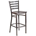 Flash Furniture HERCULES Ladder Back Metal Restaurant Barstool; Walnut Wood Seat (XUDG697CBARWAW)