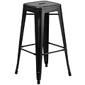 Flash Furniture 30 High Backless Distressed Metal Indoor Barstool; Black (ETBT350330)