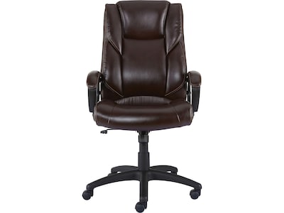 Quill Brand® Kelburne Luxura Faux Leather Computer and Desk Chair, Brown (50870)