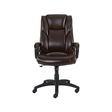 Quill Brand® Kelburne Luxura Faux Leather Computer and Desk Chair, Brown (50870)