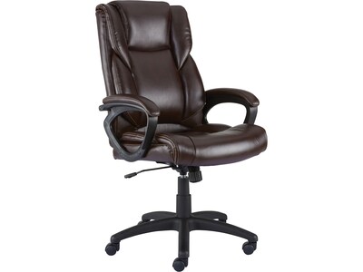 Quill Brand® Kelburne Luxura Faux Leather Computer and Desk Chair, Brown (50870)