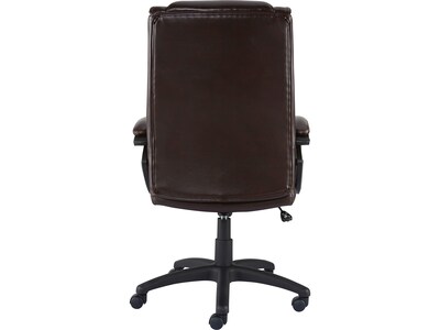 Quill Brand® Kelburne Luxura Faux Leather Computer and Desk Chair, Brown (50870)