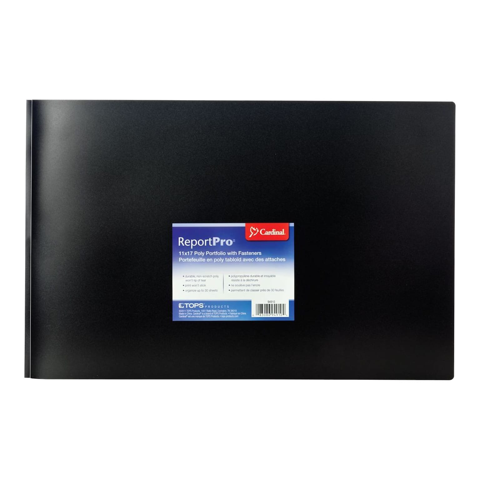 Cardinal ReportPro 3-Prong Report Cover, 11 x 17, Black (CRD 94910)