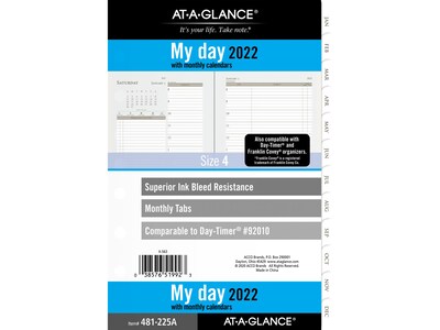 2022 AT-A-GLANCE 5.5 x 8.5 Refill, White/Gray (481-225A-22)