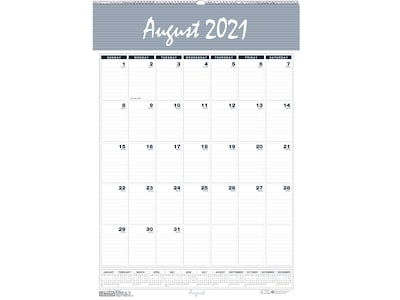 2021-2022 House of Doolittle 31.26 x 22 Academic Wall Calendar, Bar Harbor, White/Blue/Black (354-22)