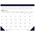 2021-2022 House of Doolittle 17 x 22 Academic Desk Pad Calendar, Classic, White/Blue (155-22)