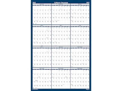 2022 House of Doolittle 18 x 24 Wall Calendar, Classic, White/Blue (3960-22)
