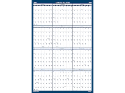 2022 House of Doolittle 18 x 24 Wall Calendar, Classic, White/Blue (3960-22)