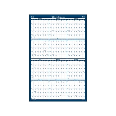 2022 House of Doolittle 18 x 24 Wall Calendar, Classic, White/Blue (3960-22)