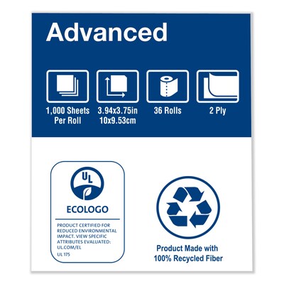 Tork Advanced Jumbo Toilet Paper, 2-ply, White, 36 Rolls/Case (TRK110292A)