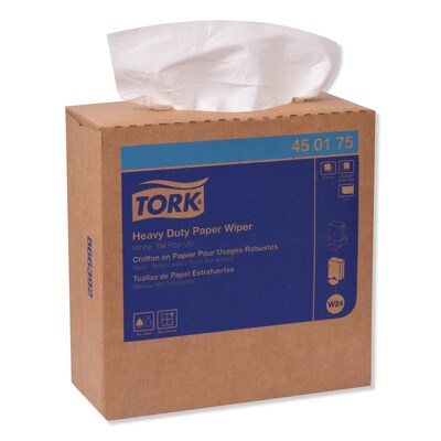 Tork Heavy-Duty Paper Wiper, 9.25 x 16.25, White, 90 Wipes/Box, 10 Boxes/Carton (TRK450175)