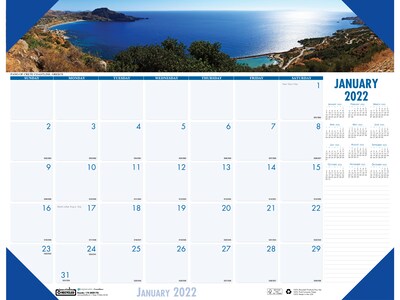 2022 House of Doolittle 17 x 22 Desk Pad Calendar, Earthscapes Coastlines, Multicolor (178-22)