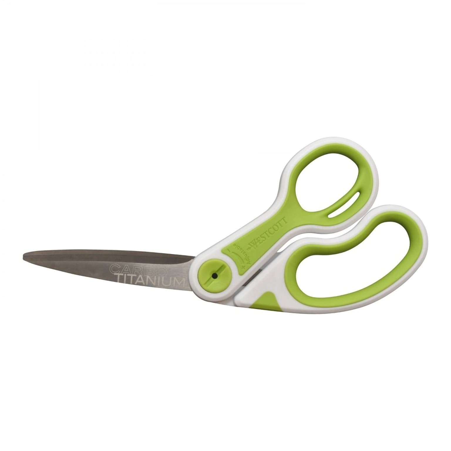 Westcott CarboTitanium 8 Multi-Purpose/Heavy Duty Scissor, Blunt Tip, Green/White (17444)