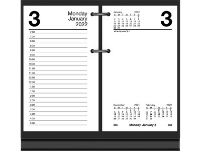 2022 AT-A-GLANCE 6 x 3.5 Daily Calendar Refill, White/Black (E717-50-22)