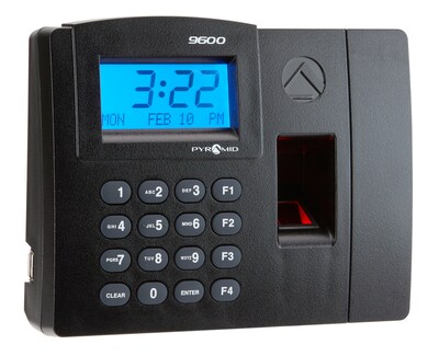 Pyramid TimeTrax Elite Fingerprint Time Clock System, Silver/Black (TTELITEEK)