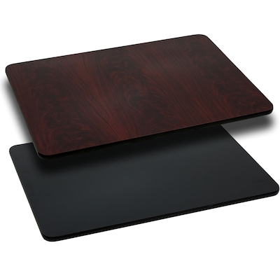 Flash Furniture 30 x 60 Laminate Rectangle Table Top, Black/Mahogany (XUMBT3060)