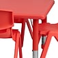 Flash Furniture 24"W x 48"L Height Adjustable Rectangular Plastic Activity Table Set, Red