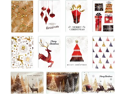 Better Office Christmas Cards with Envelopes, 6 x 4, Assorted Colors, 100/Pack (64590)