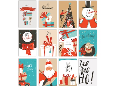 Better Office Christmas Cards with Envelopes, 6 x 4, Assorted Colors, 100/Pack (64591)