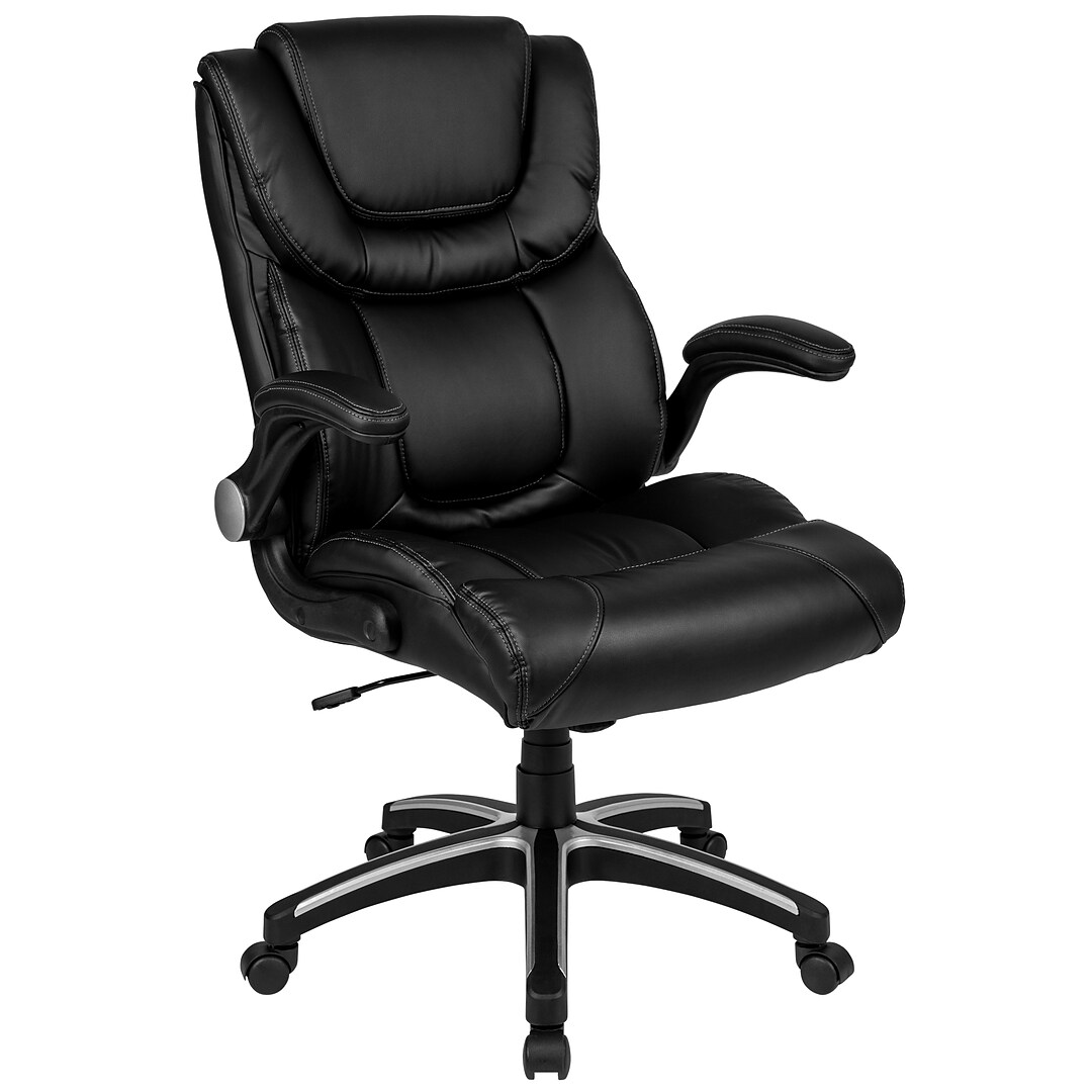 Flash Furniture Leather Faux Leather Office Big Tall Chair Black Bt9896h Quill Com
