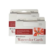 Strathmore Watercolor Blank Cards with Envelopes, 5 x 6.875, White, 20 Cards/Pack (56240-PK2)