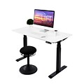 Seville Classics AIRLIFT Electric Standing Desk, Black with White Top (OFFK65822)