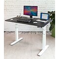 Seville Classics AIRLIFT Electric Standing Desk, White with Black Top (OFFK65819)