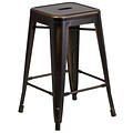 Flash Furniture 24 High Backless Distress Copper Metal Indoor Counter Height Stool (ETBT350324COP)