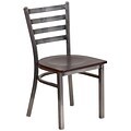 Flash Furniture HERCULES Ladder Back Metal Restaurant Chair; Walnut Wood Seat (XUDG694CLADWALW)
