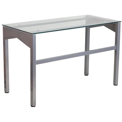 Flash Furniture 47" Glass Glass Computer Desks Clear/Silver (NANYLCD1219)