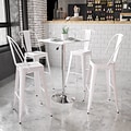 Flash Furniture 23.75 Square Adjustable-Height White Wood Table (Adjustable 33 to 40.5) (CH1)