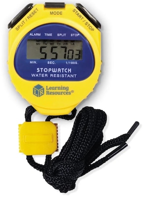 Learning Resources Big Digit LCD Waterproof Stopwatch, Yellow (LER0525)