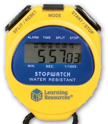 Learning Resources Big Digit LCD Waterproof Stopwatch, Yellow (LER0525)